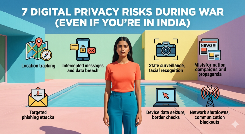 Lets look at the 7 digital privacy risks during war time.